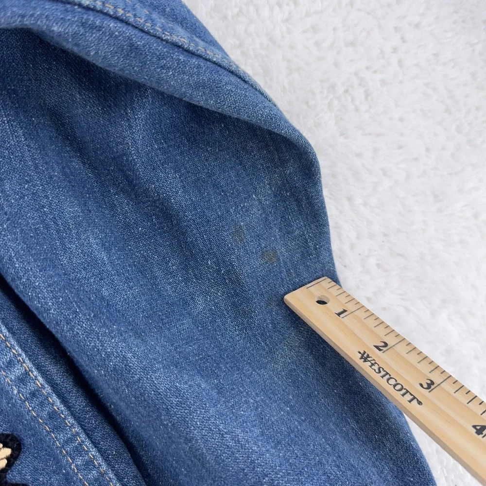 Vintage‎ 80s Maverick Sanforized Denim Jacket Mens 46 Motorcycle Patch Biker USA